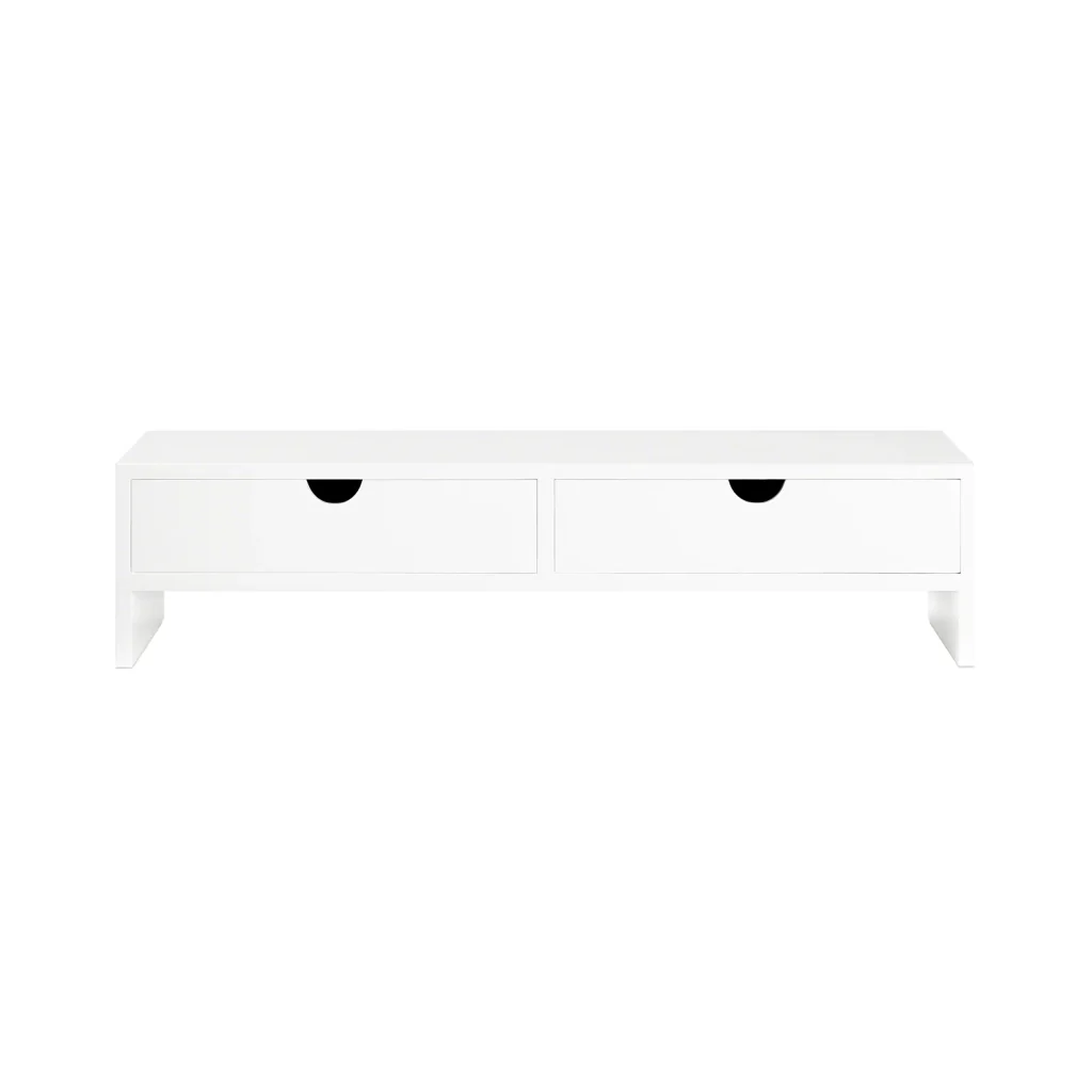 Supporto Monitor pc da scrivania Organizer scrivania Altezza 11 cm Bianco BBF02-W
