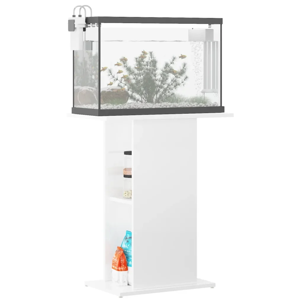 Supporto per Acquario 60,5x36x72,5 cm Multistrato Bianco Lucido 833641 - Image 3