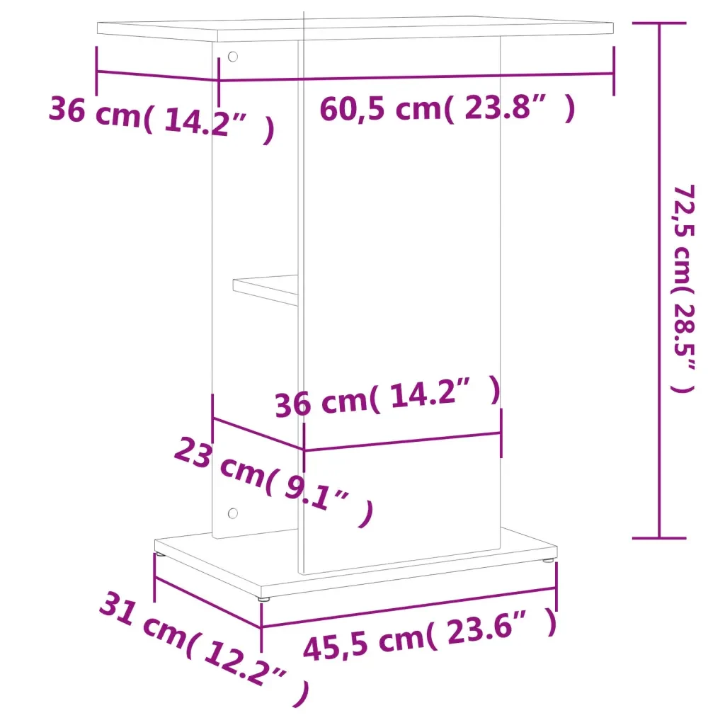 Supporto per Acquario 60,5x36x72,5 cm Multistrato Bianco Lucido 833641 - Image 8