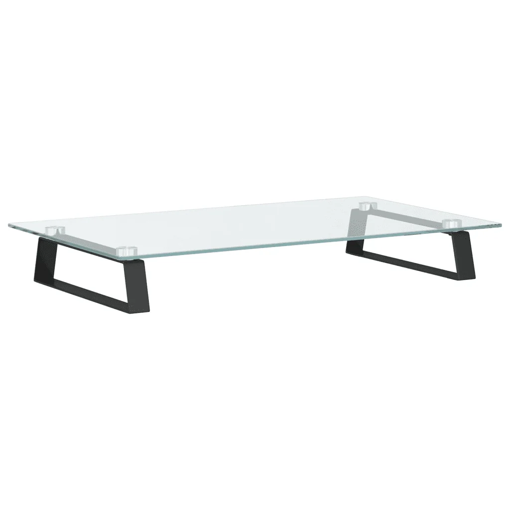 Supporto per Monitor Nero 60x35x8cm Vetro Temperato e Metallocod mxl 133367 - Image 2