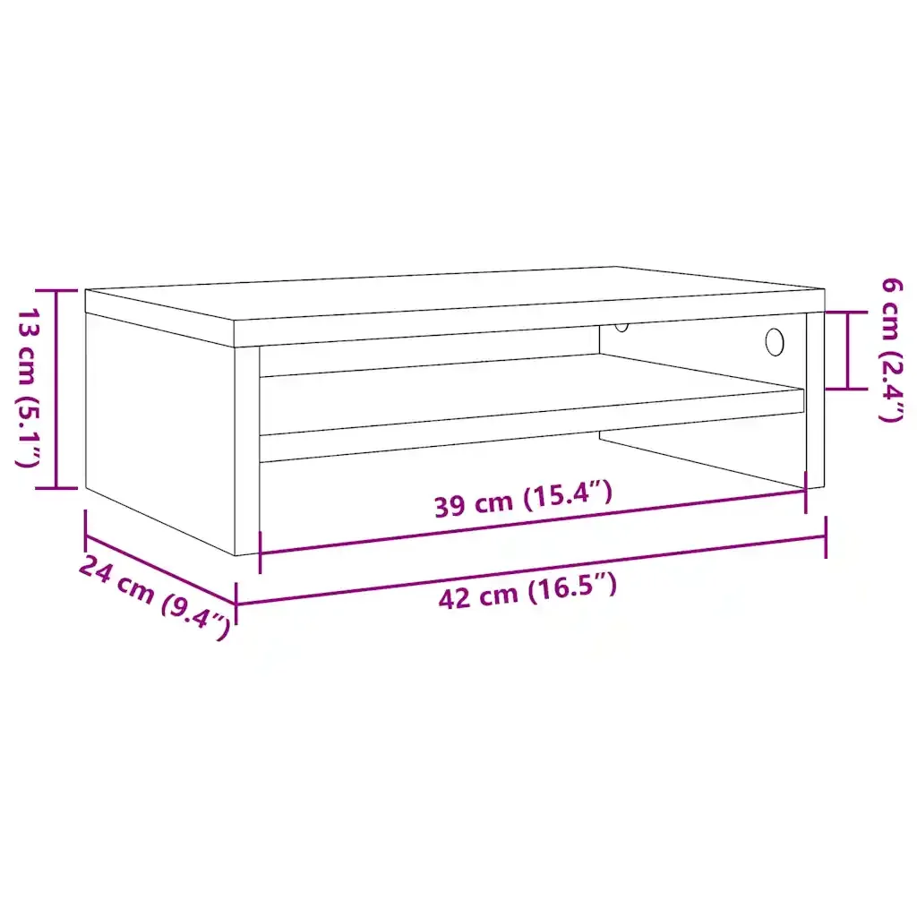 Supporto per Monitor Nero 42x24x13 cm in Legno Multistrato 800217 - Image 6