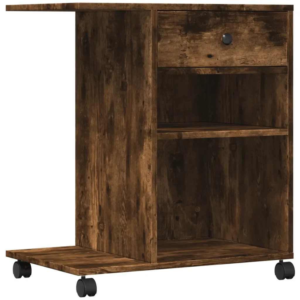 Supporto per Stampante con Ruote Rovere Fumo 60x40x68,5 cm - Image 2