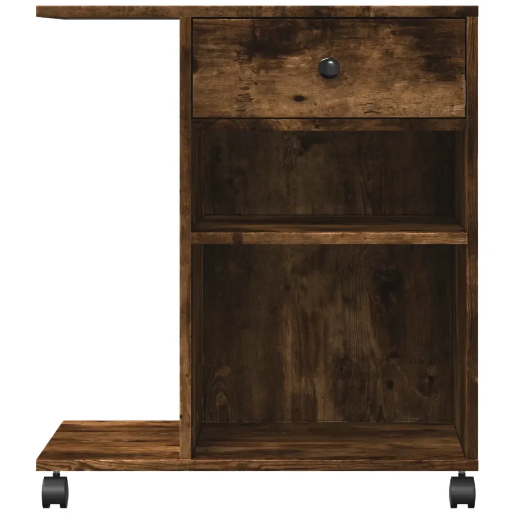 Supporto per Stampante con Ruote Rovere Fumo 60x40x68,5 cm - Image 5