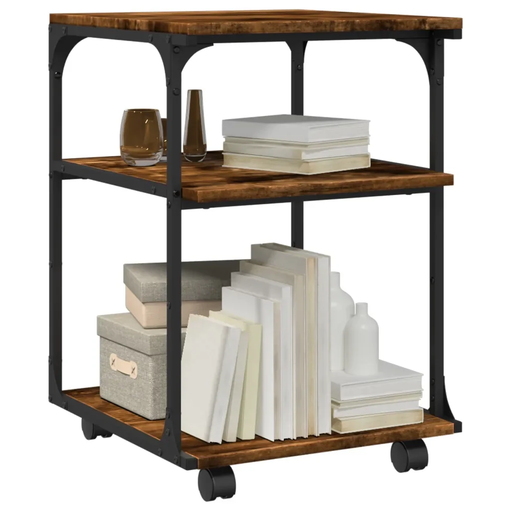 Supporto Stampante 3 Livelli Rovere Fumo 43x48x64cm Multistrato 842278 - Image 5