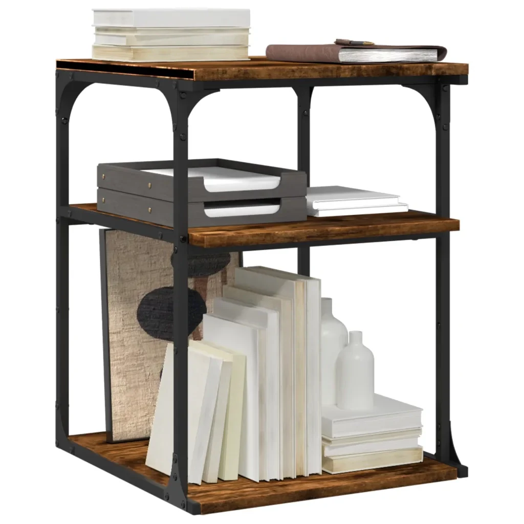 Supporto Stampante 3 Livelli Rovere Fumo 43x48x64cm Multistrato 842278 - Image 6