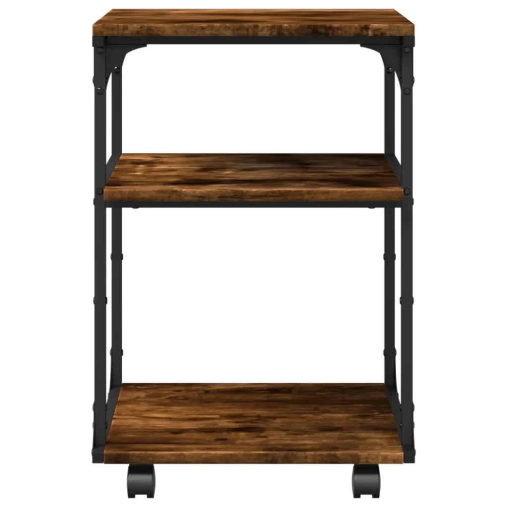 Supporto Stampante 3 Livelli Rovere Fumo 43x48x64cm Multistrato 842278 - Image 7