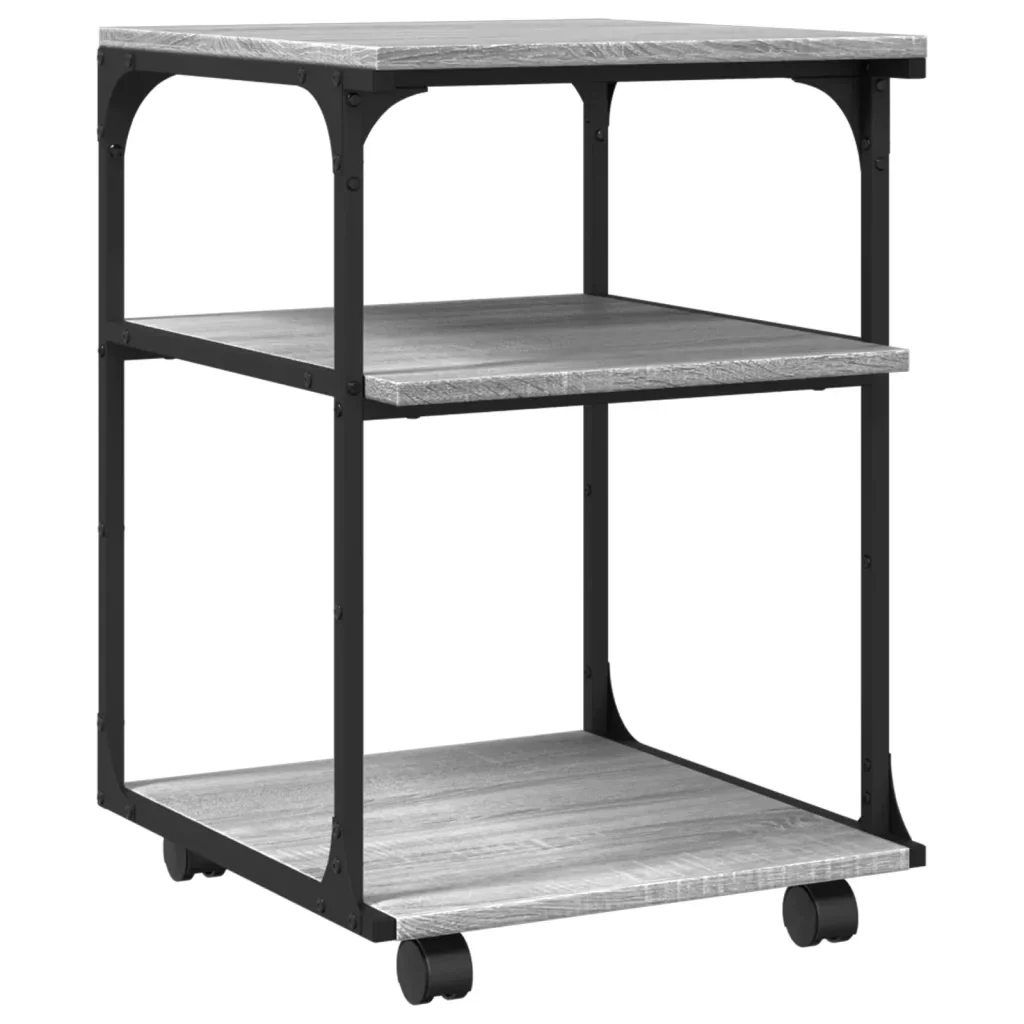 Supporto Stampante 3 Piani Grigio Sonoma 43x48x64cm Multistrato 842279 - Image 2