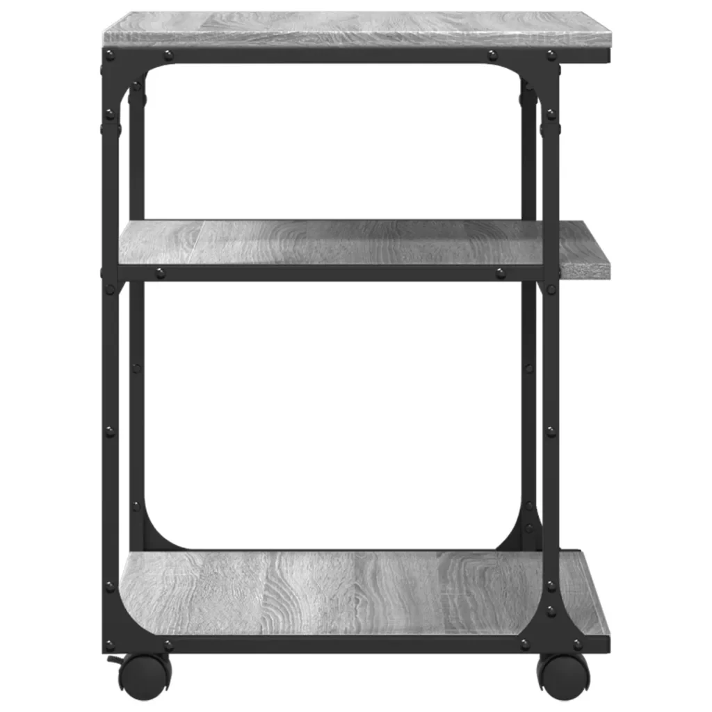 Supporto Stampante 3 Piani Grigio Sonoma 43x48x64cm Multistrato 842279 - Image 8