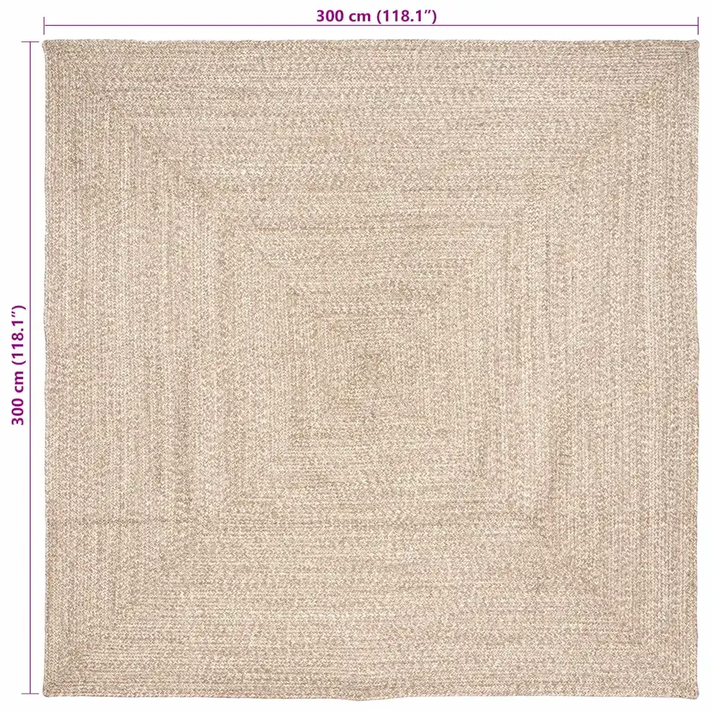 Tappeti per area Naturale e Bianco 300 x 300 cm Juta - Image 8