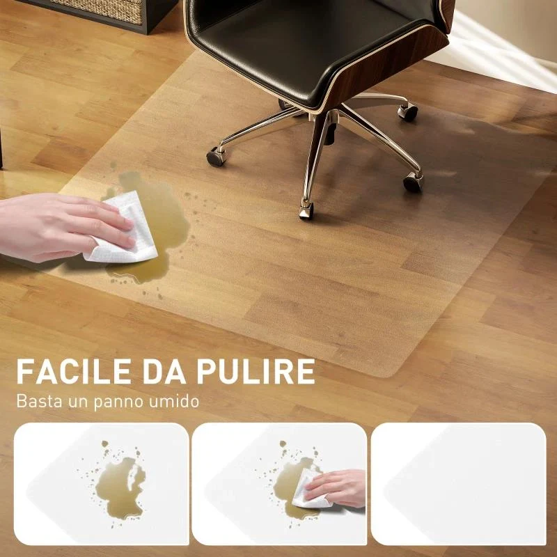 TAPPETINO SALVAPAVIMENTO 120X120 CM IN PLASTICA TRASPARENTE PER SEDIA DA UFFICIO - Image 7