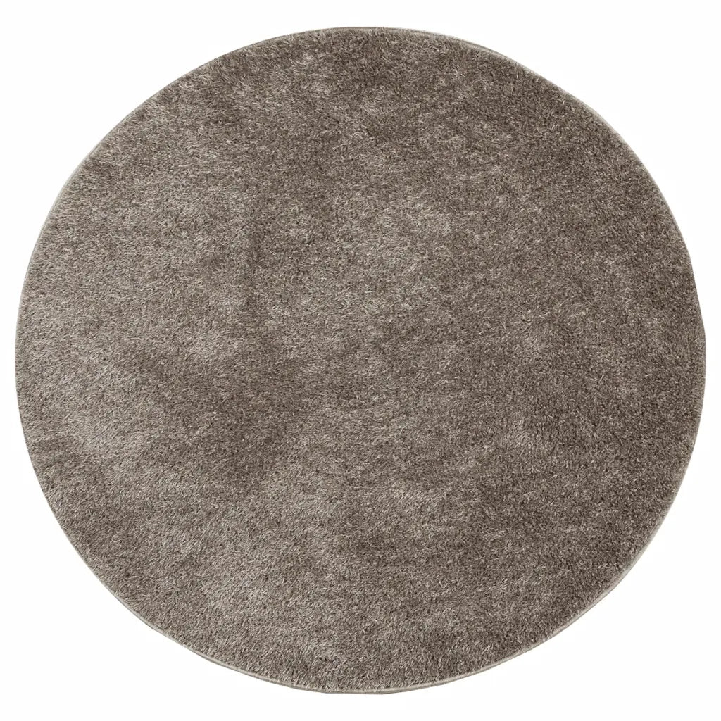 Tappeto a Pelo Lucido Lungo ISTAN Effetto Grigio Ã˜ 100 cmcod mxl 86055 - Image 2