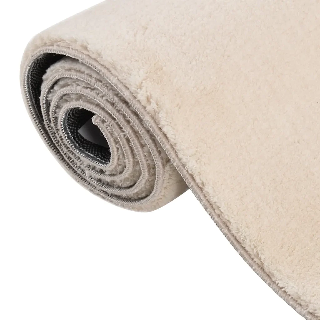 Tappeto Lavabile Soffice Pelo Corto 160x230cm Antiscivolo Beige 342202 - Image 4