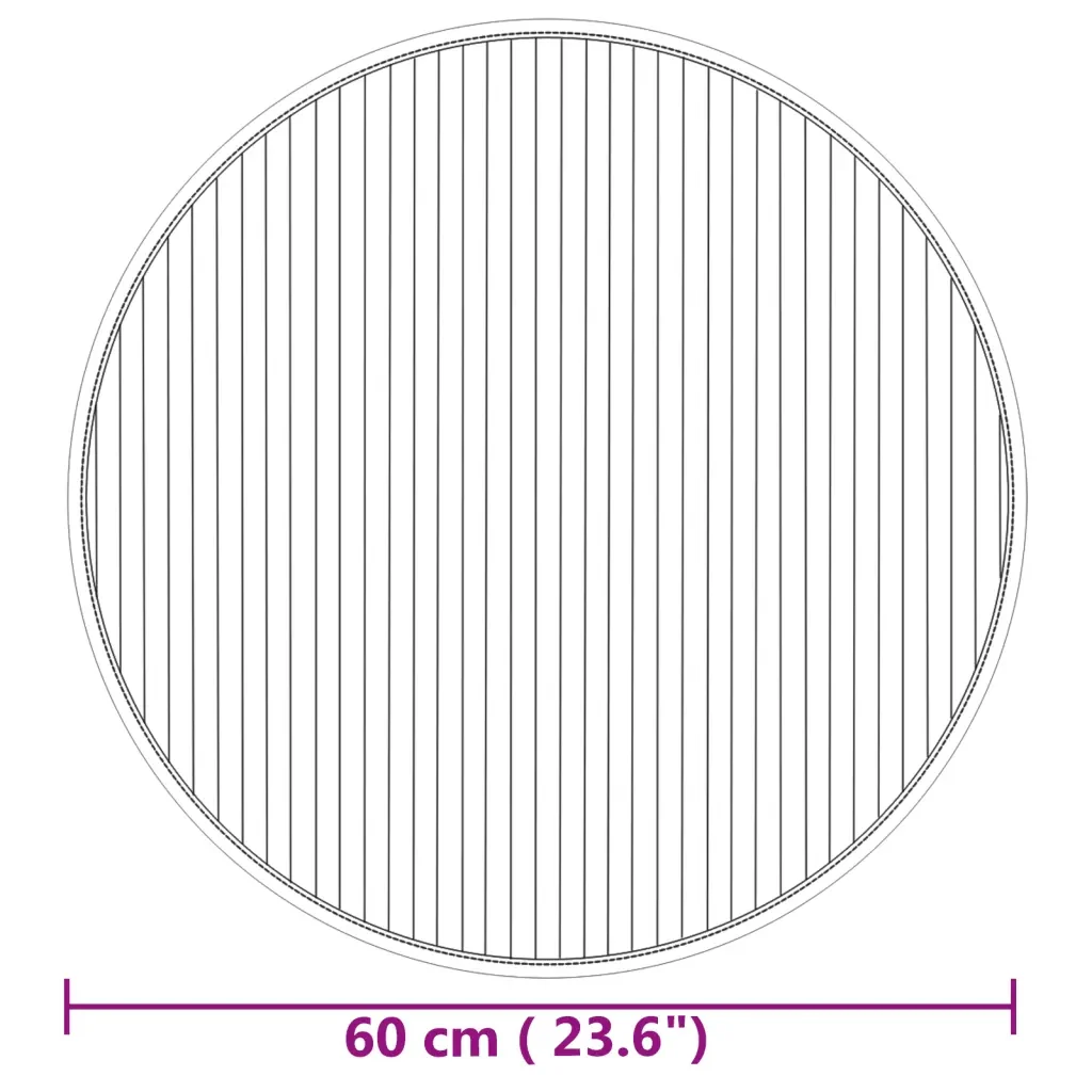 Tappeto Rotondo Naturale 60 cm in BambÃ¹ - Image 8