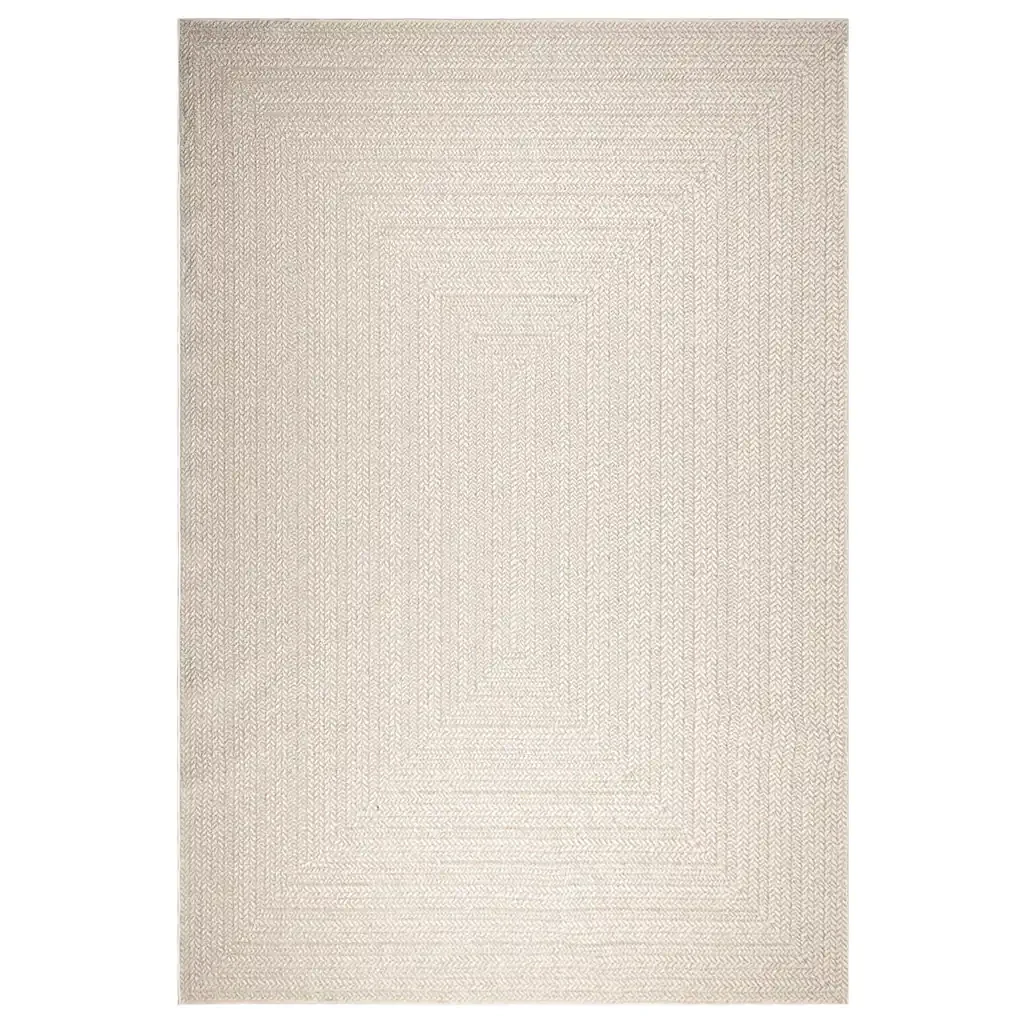 Tappeto ZIZUR Crema 240x340 cm Aspetto Iuta Interni ed Esterni 4010370 - Image 2
