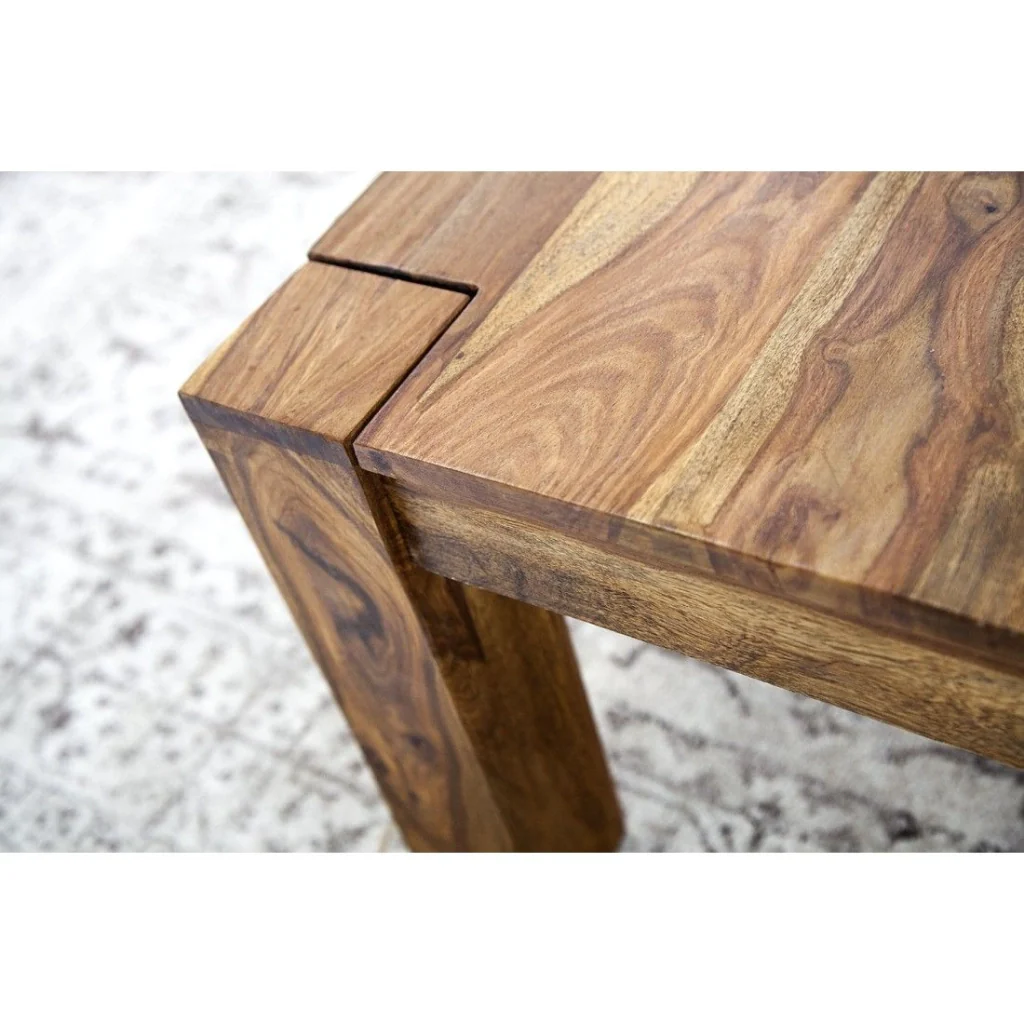 Tavolino basso ORBO quadrato 60 cm in legno di sheesham - Tavolino rustico in legno massiccio - Image 6