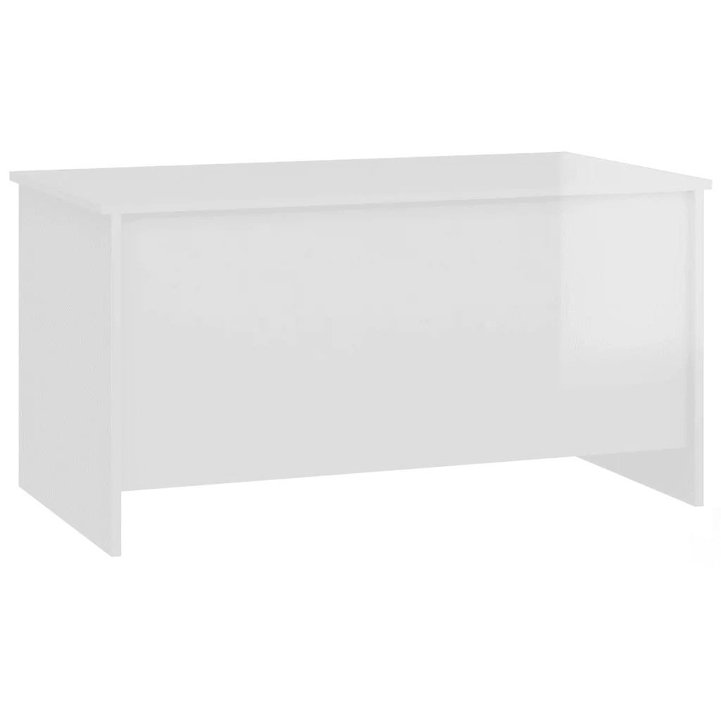 Tavolino Bianco Lucido 102x55,5x52,5 cm in Legno Multistrato 809671 - Image 3