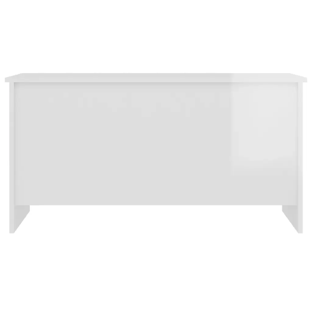 Tavolino Bianco Lucido 102x55,5x52,5 cm in Legno Multistrato 809671 - Image 4