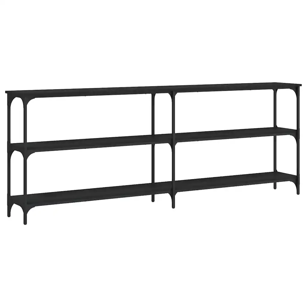 Tavolino Consolle Nero 200x29x75 cm in Legno Multistratocod mxl 107321 - Image 2