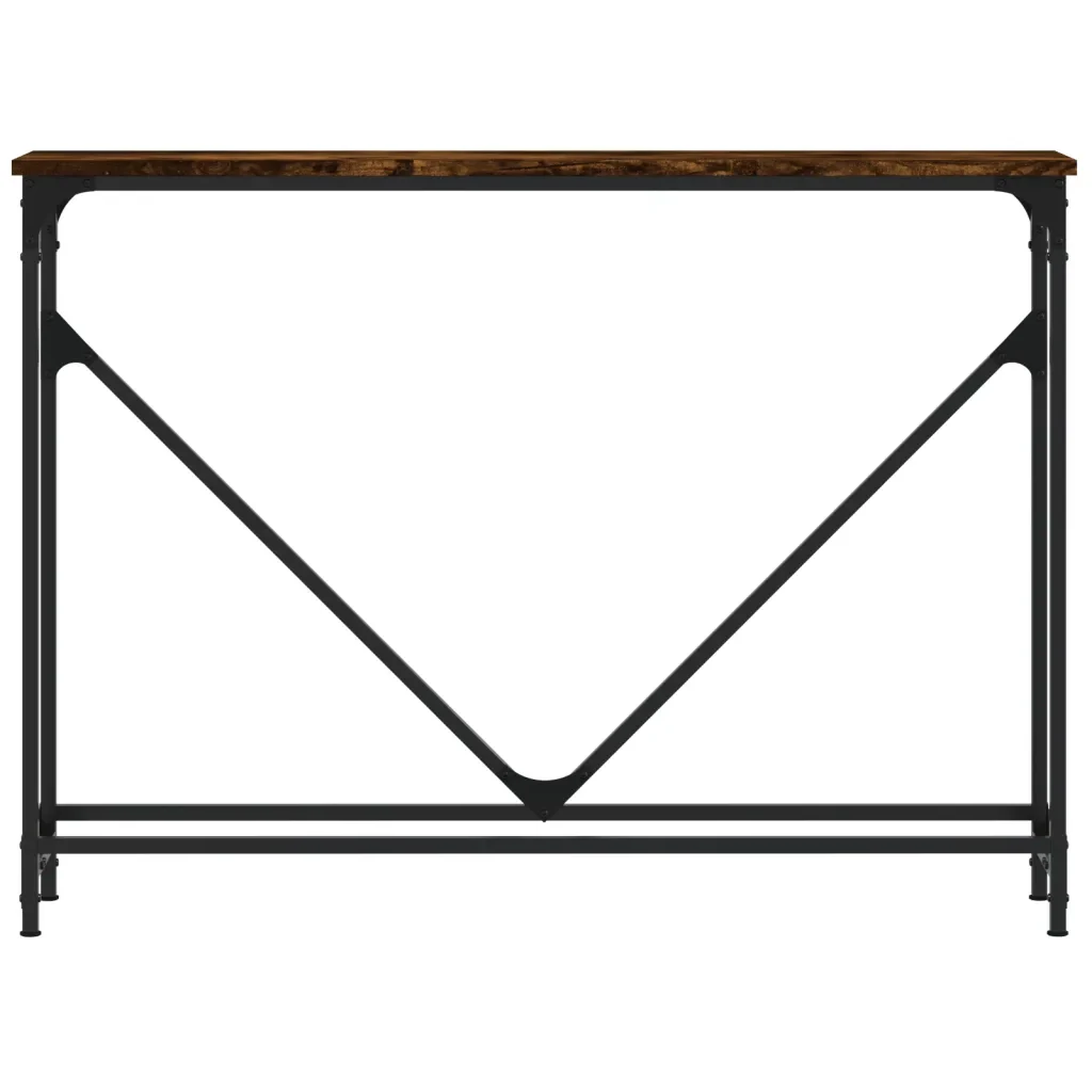 Tavolino Consolle Rovere Fumo 102x22,5x75 cm Legno Multistrato 834132 - Image 4