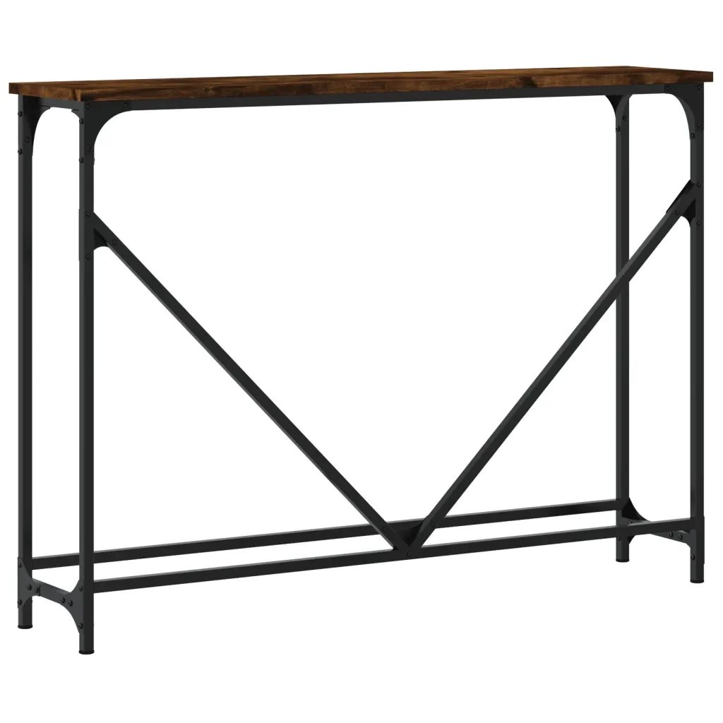 Tavolino Consolle Rovere Fumo 102x22,5x75 cm Legno Multistrato 834132 - Image 6