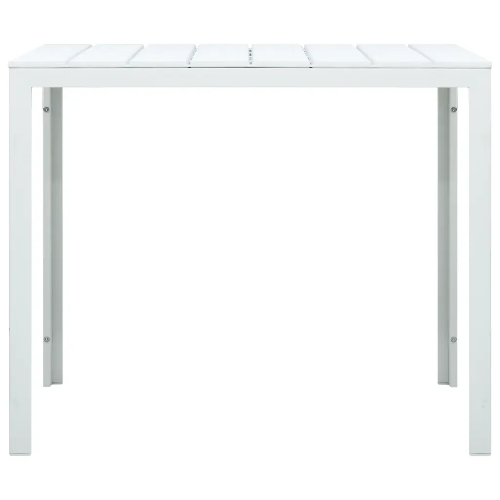 Tavolino da CaffÃ¨ Bianco 78x78x74 cm HDPE Aspetto Legno - Image 2