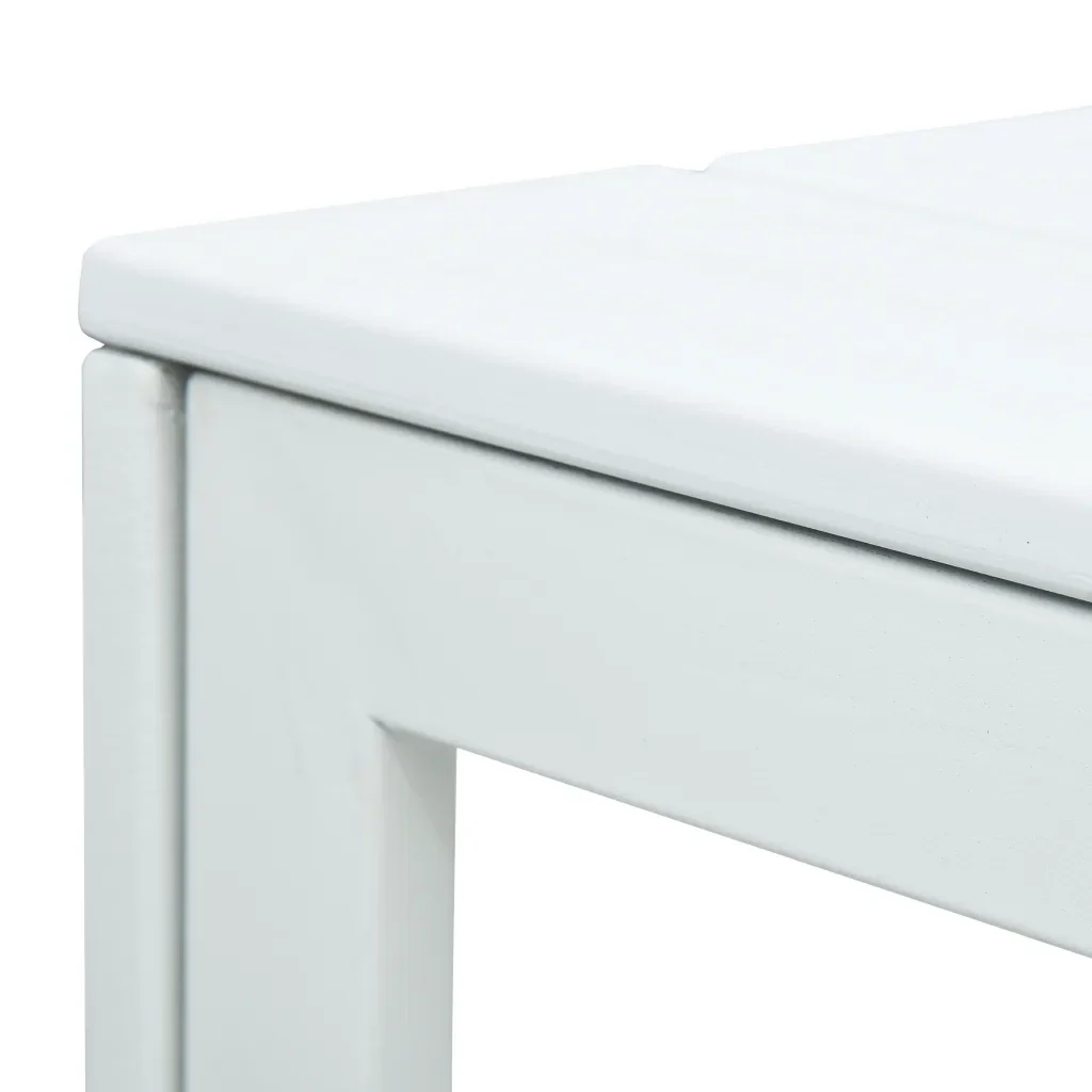 Tavolino da Salotto Bianco 78x78x74 cm HDPE Aspetto Legno 47881 - Image 3