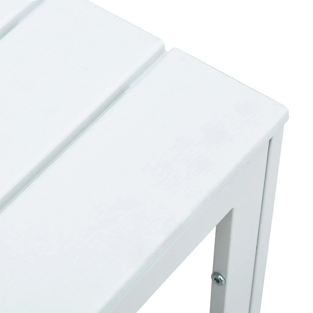 Tavolino da Salotto Bianco 78x78x74 cm HDPE Aspetto Legno 47881 - Image 4