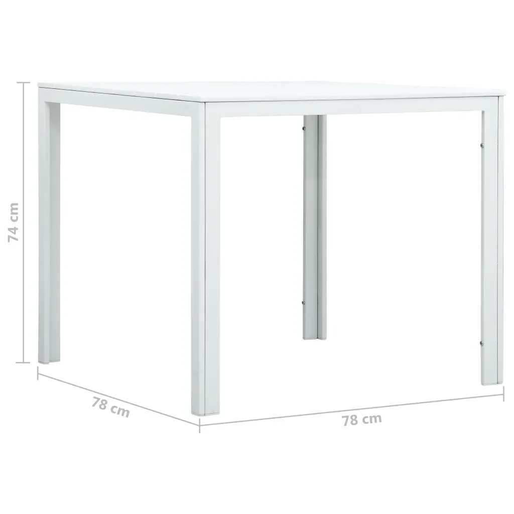Tavolino da Salotto Bianco 78x78x74 cm HDPE Aspetto Legno 47881 - Image 7