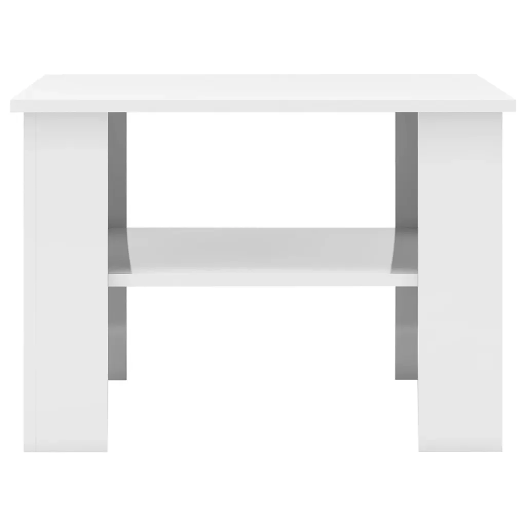 Tavolino da Salotto Bianco Lucido 60x60x42 cm Legno Multistrato 800213 - Image 4