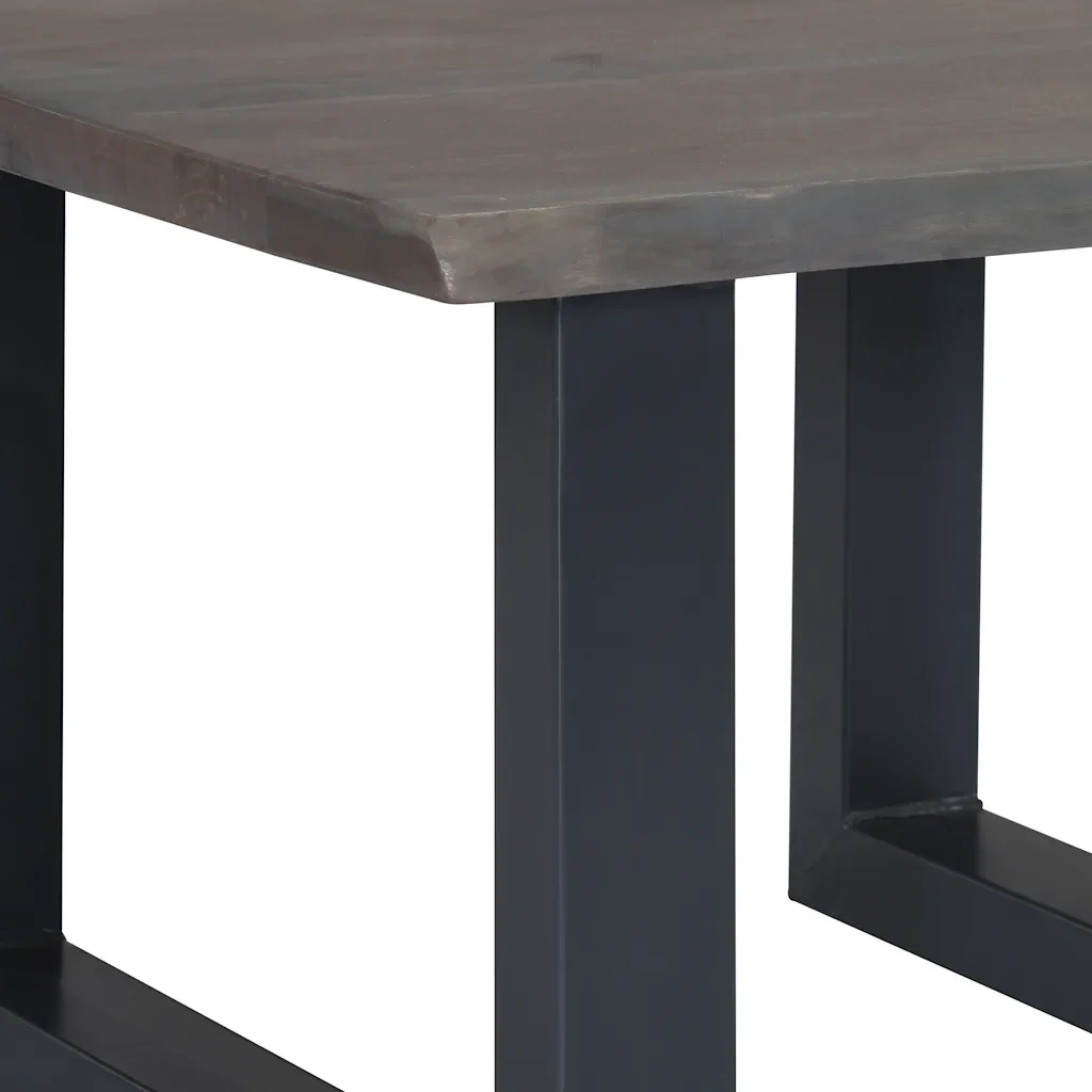 Tavolino da Salotto con Bordi Vivi 60x60x40 cm Massello Acacia 247827 - Image 5