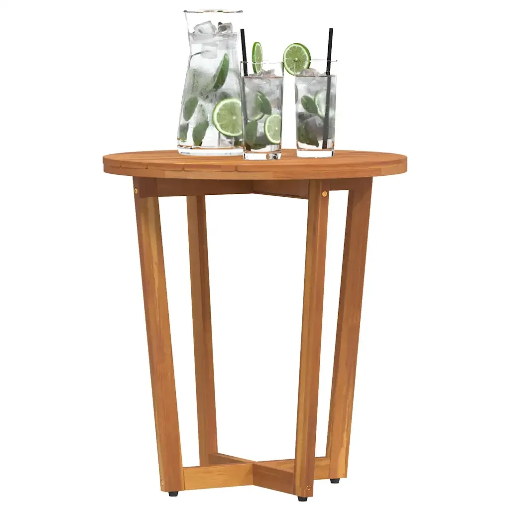 Tavolino da giardino rotondo Ø55x60 cm in Legno Massello di Acacia 4108132 - Image 4