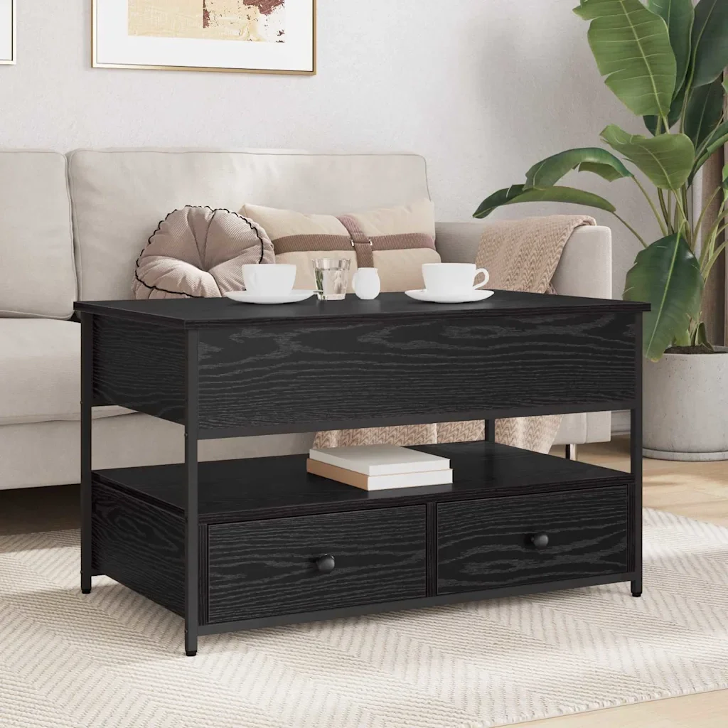 Tavolino da salotto con cassetto Rovere Nero 85 x 50 x 50 cm 883057 - Image 4