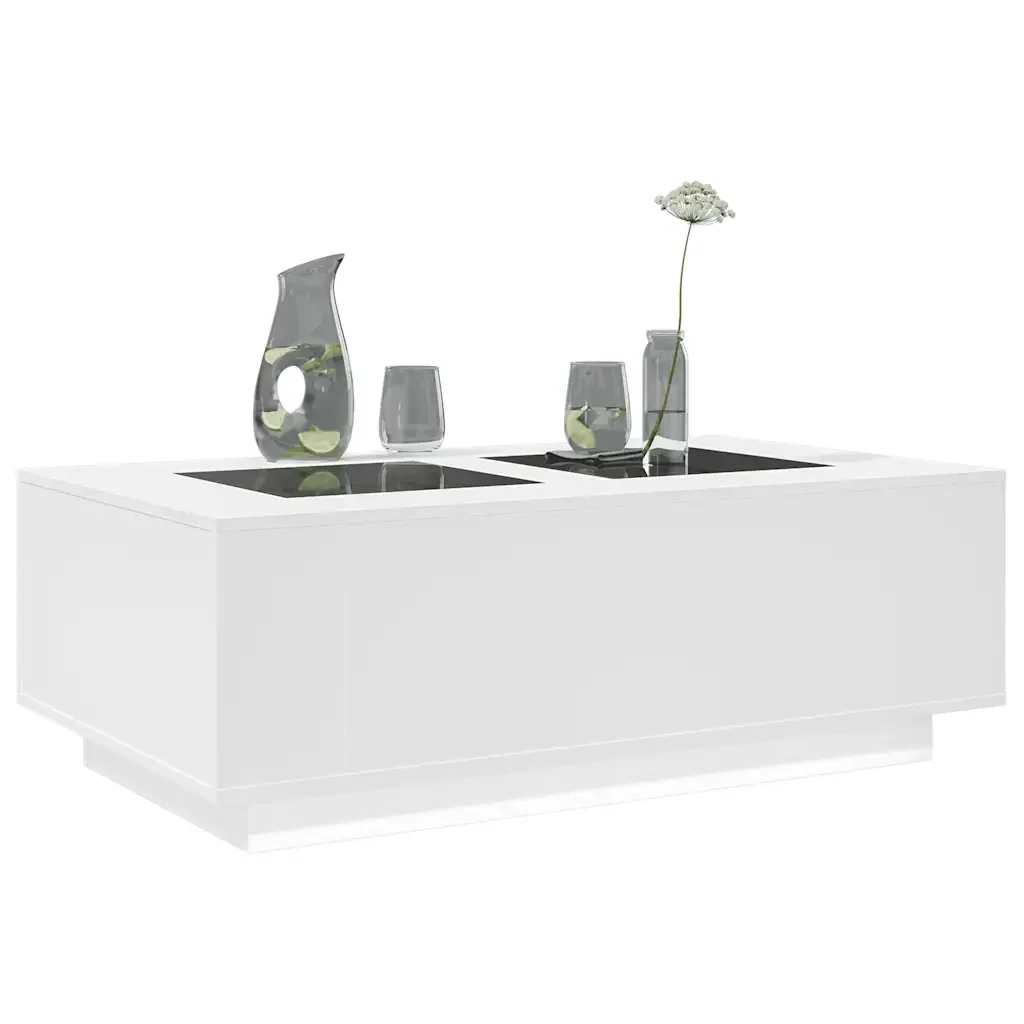 Tavolino da Salotto con LED Infinity Bianco 116x69x40 cm 3284056 - Image 5