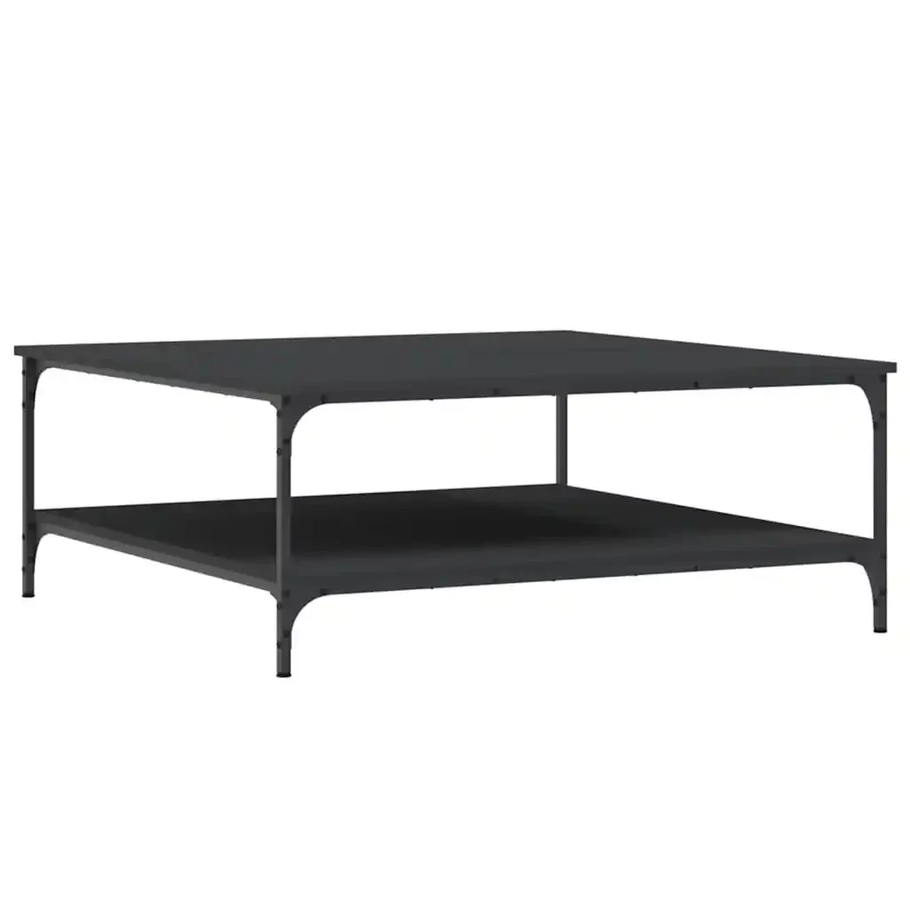 Tavolino da Salotto Nero 100x100x40 cm in Legno Multistrato 832843 - Image 2