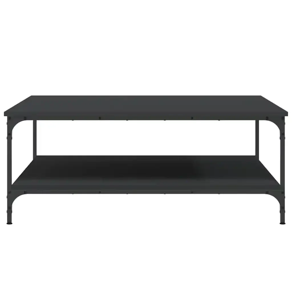Tavolino da Salotto Nero 100x100x40 cm in Legno Multistrato 832843 - Image 4