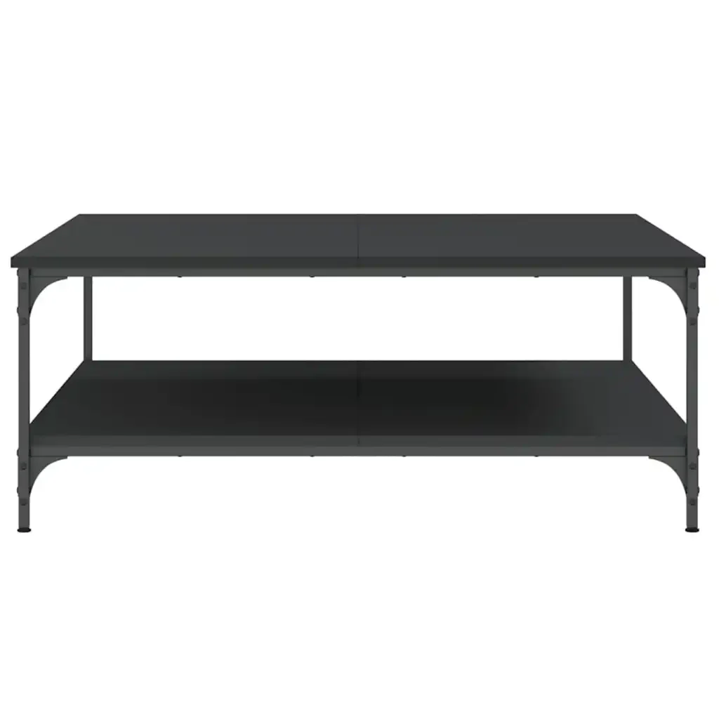 Tavolino da Salotto Nero 100x100x40 cm in Legno Multistrato 832843 - Image 5