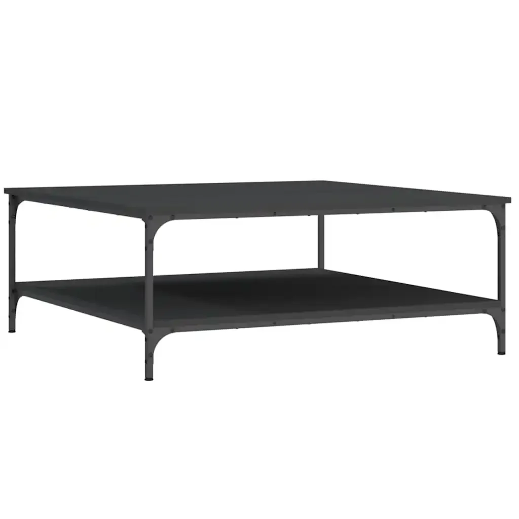 Tavolino da Salotto Nero 100x100x40 cm in Legno Multistrato 832843 - Image 6