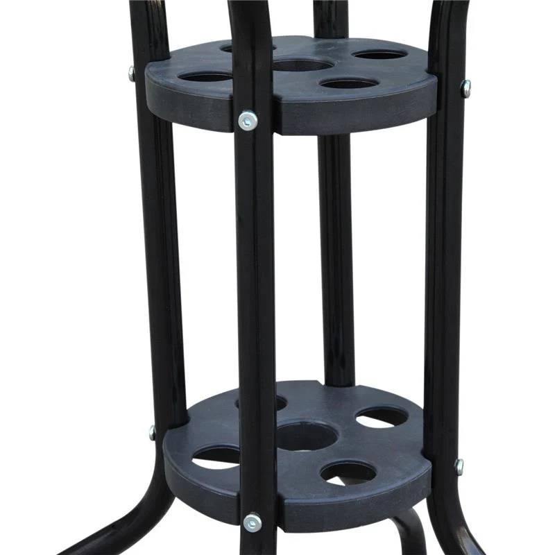 TAVOLINO IN FERRO ROTONDO CON PIANO IN VETRO TEMPERATO 60 X 70 CM NERO - Image 4