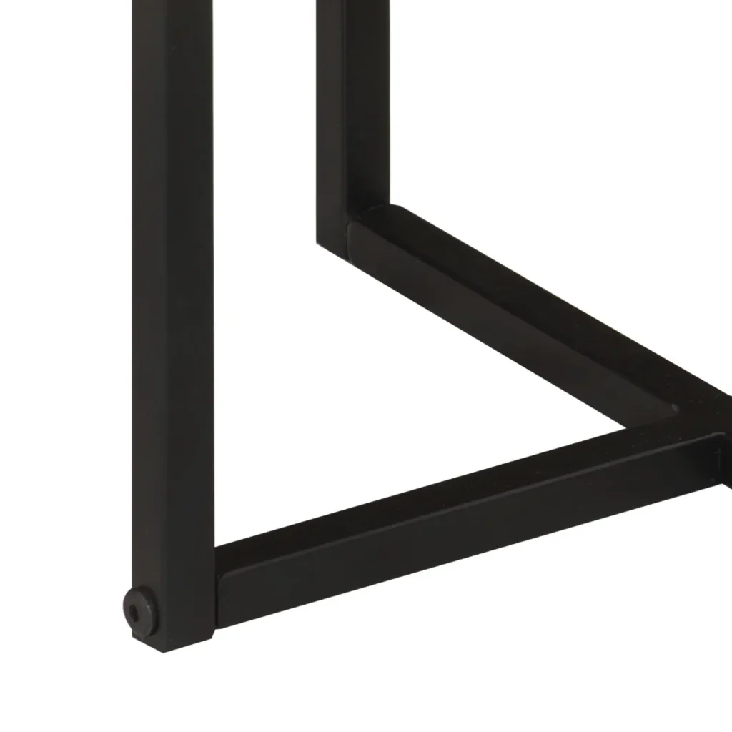 Tavolino Salotto 45x45x35cm in Legno Massello di Acacia e Ferro 372740 - Image 4