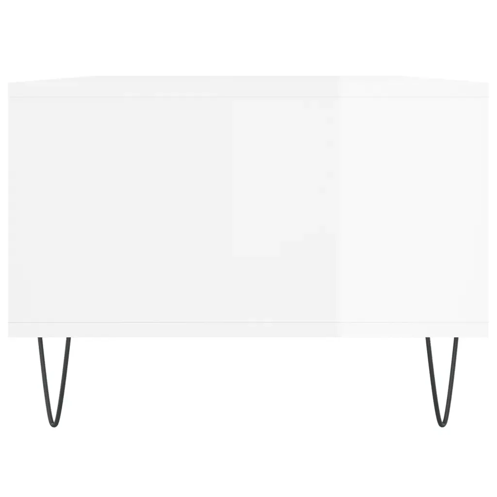 Tavolino Salotto Bianco Lucido 90x50x36,5 cm Legno Multistrato 830590 - Image 7