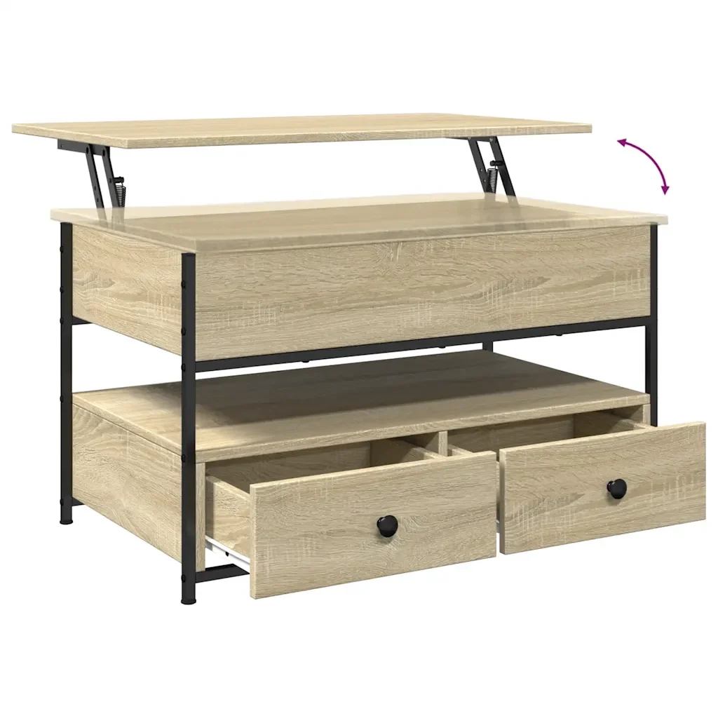 Tavolino Salotto Rovere Sonoma 85x50x50 cm Multistrato Metallo 845387 - Image 8