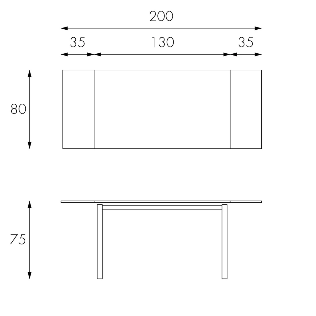 Tavolo Allungabile 130/200x80x75 cm in Metallo con Top in Vetro Cappuccino - Image 5