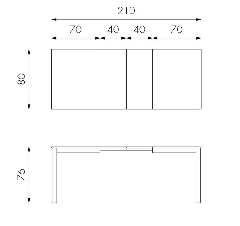 Tavolo Allungabile 130/210x80x76 cm in Legno Top in Melaminico Tortora - Image 6