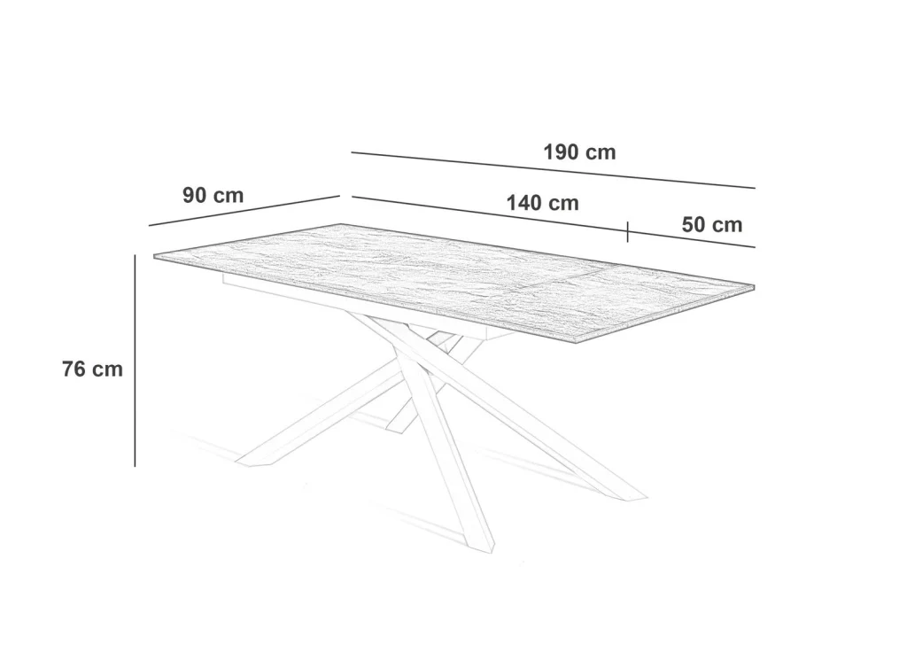 Tavolo Allungabile 140/190x90x76 cm in Melaminico Pulse Grigio - Image 5