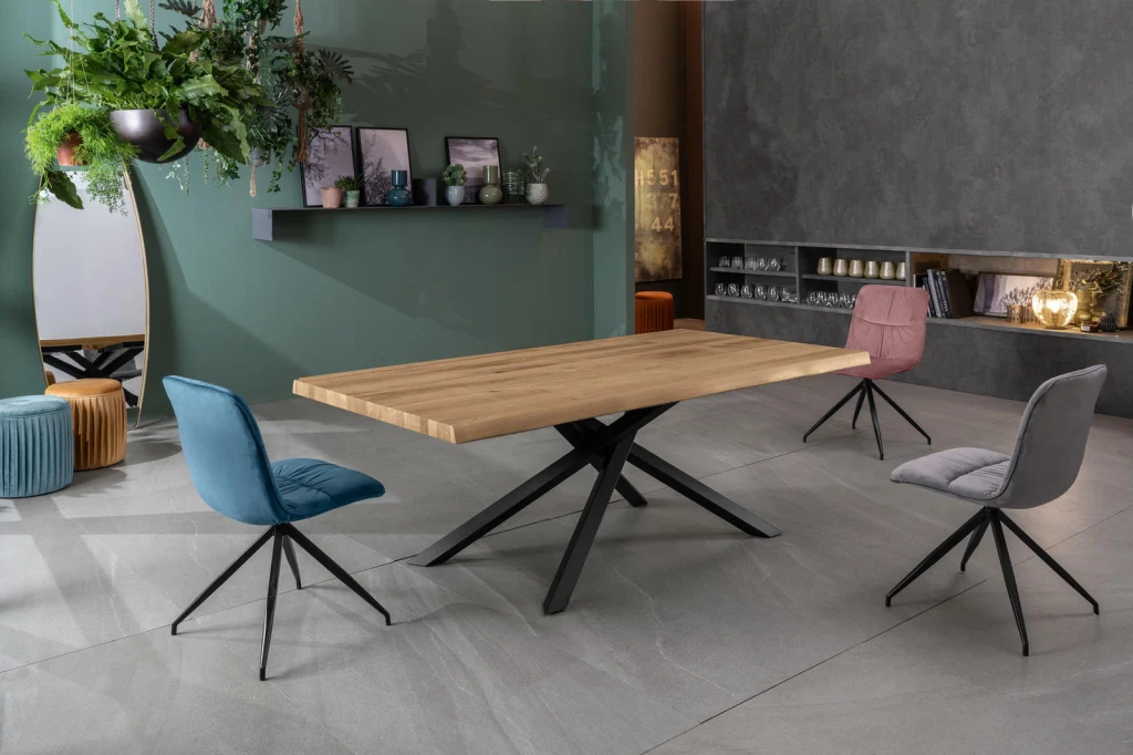 Tavolo Allungabile 200/300x100x76 cm in Rovere Impiallacciato Spike Naturale - Image 5