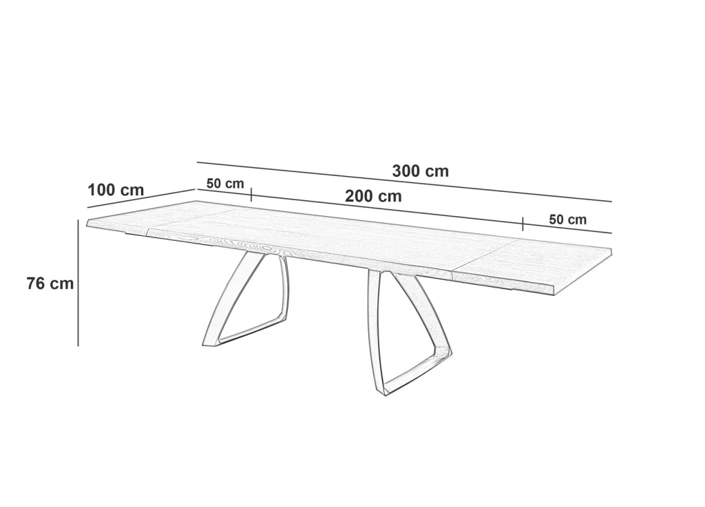 Tavolo Allungabile 200/300x100x76 cm in Rovere Termocotto Bridge  Naturale - Image 4