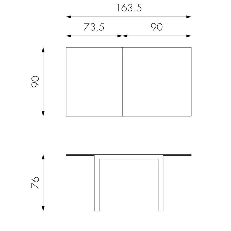 Tavolo Allungabile 90/163,5x90x76 cm in Metallo con Top in Vetro Grigio - Image 5