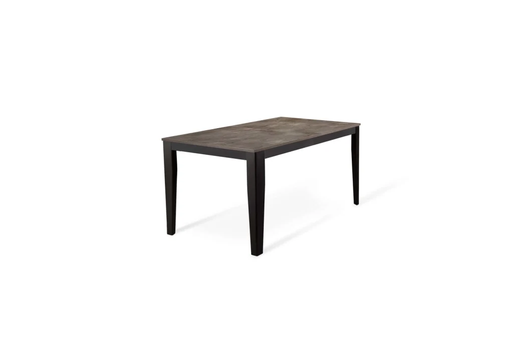 Tavolo allungabile cemento grigio- metallo nero 90 cm x 156- 316 cm H. 76 cm