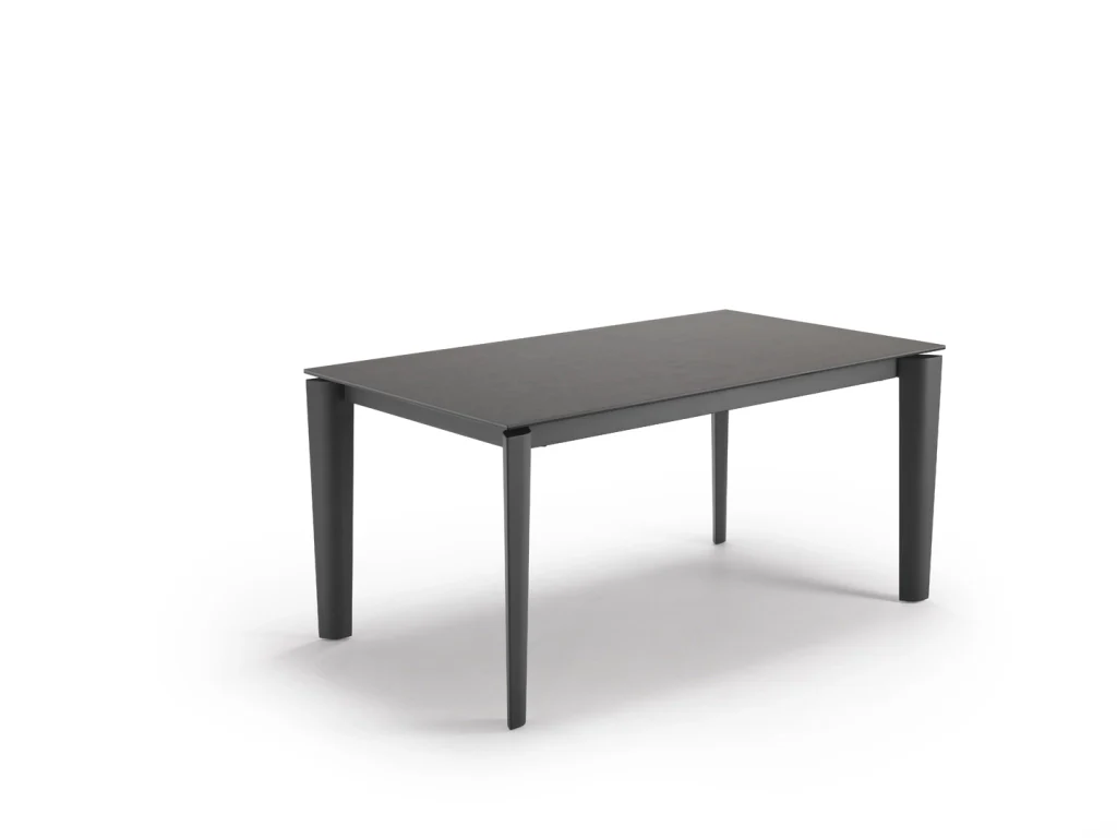 Tavolo Allungabile Horus - Top in ceramica effetto pietra ruggine e struttura in metallo antracite - Stones