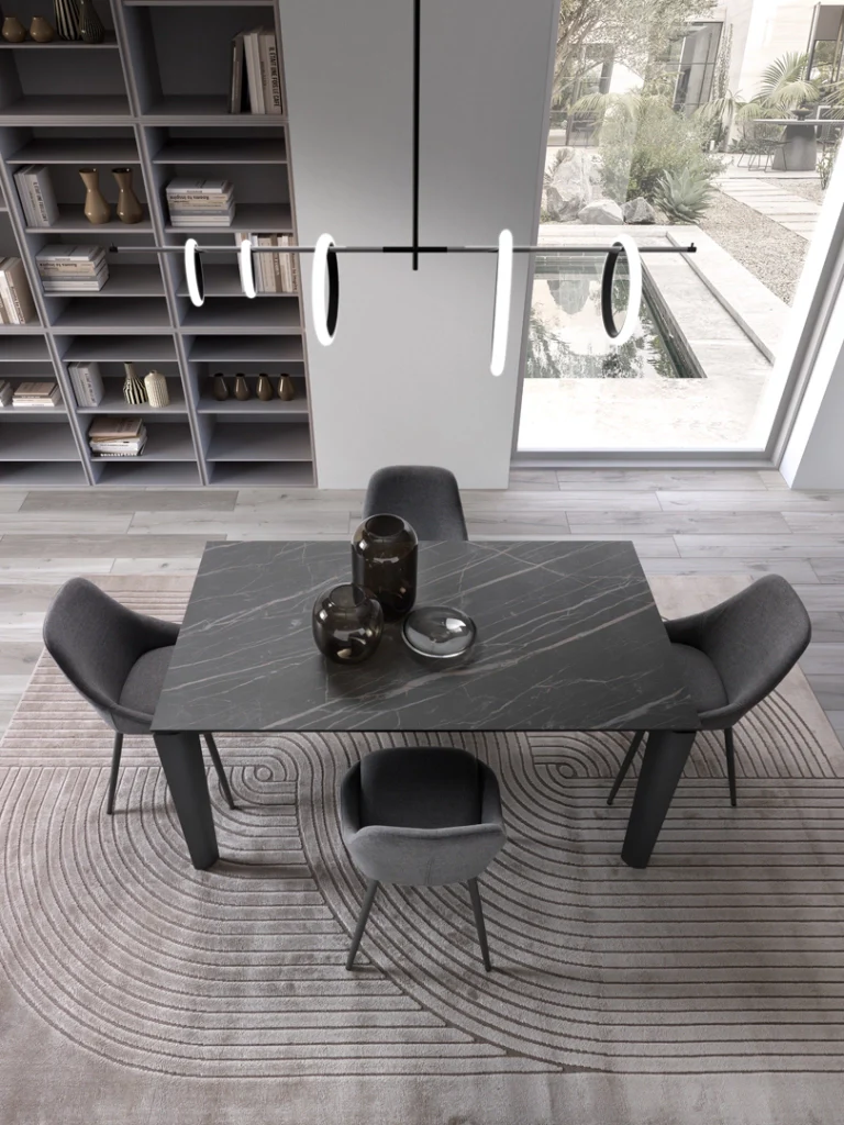 Tavolo Allungabile Horus - Top in ceramica marmo portoro nero e struttura in metallo antracite - Stones - Image 3